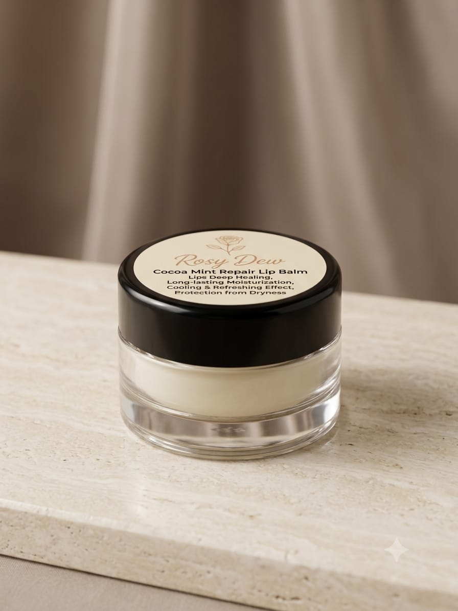 Rosy Dew Cocoa Mint Lip Balm | Deep Moisturizing & Lip Repair Balm