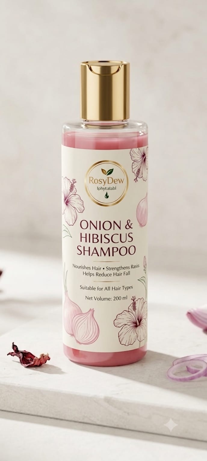 RosyDew Phytolab Onion & Hibiscus Hair Growth Shampoo | Strengthening & Nourishing Herbal Shampoo | For Weak, Dry & Thinning Hair